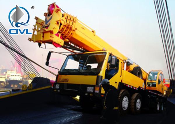 New Chinese 35 Ton Small Hydraulic Mobile Truck Crane QY35K5 For Sale In Yellow , Truck Mounted Crane
