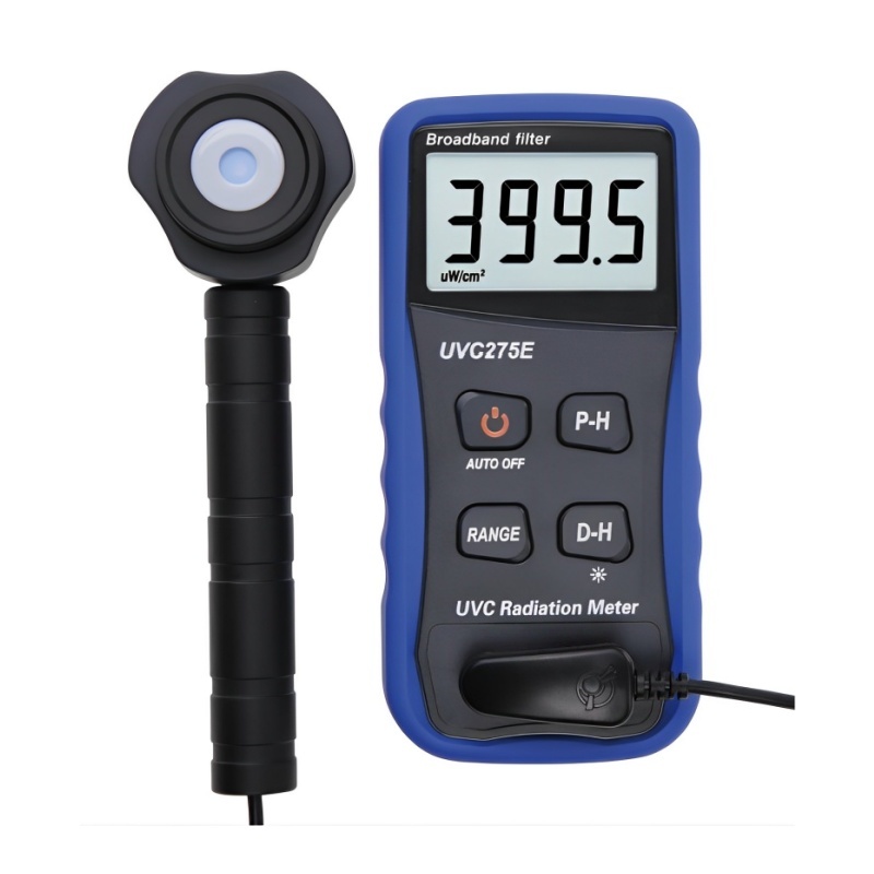 UVC275E Short-Wave Broadband UV Radiation Meter with 245nm-305nm Wavelength Range and 0.1µW/cm²-400mW/cm² Measuring Range Featuring Dual-Joint Telescopic Handle
