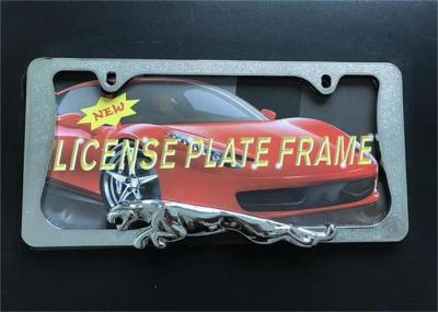 Long Lasting Lion Chrome Metal Auto License Plate Frames Standard Size For USA