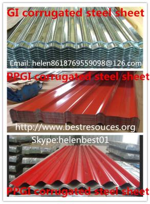 0.50mm*840mm*4000mm roof plate PPGI corrugated steel sheet