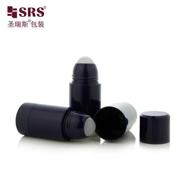 RPPE 50ml 75ml Injection Dark Blue Glossy PP PCR Eco Friendly Plastic Roll On Deodorant Gel Antiperspirant Bottles Packaging