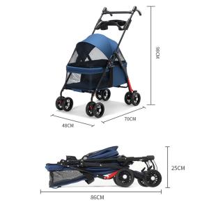 60kg Wheelchair Pet Stroller Nylon Custom Color With Removable Pad