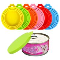 Bpa freefood pode tampas de silicone para alimentos para animais de estimação pode cobrir para comida de cachorro e gato, uma tampa pode caber na maioria dos tamanhos padrão lata de comida de cachorro e gato