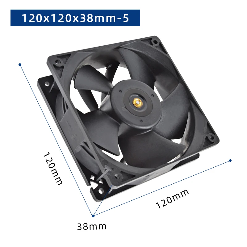 12038 DC Cooling Fan 120x120x38mm High CFM Dual Ball Bearing Axial Fan for Server Cabinet Inverter Mining Equipment