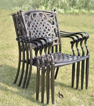 Leisure  Garden Cast Aluminum 8 Seater Outdoor Furniture Table And Chair Set Garden Furniture