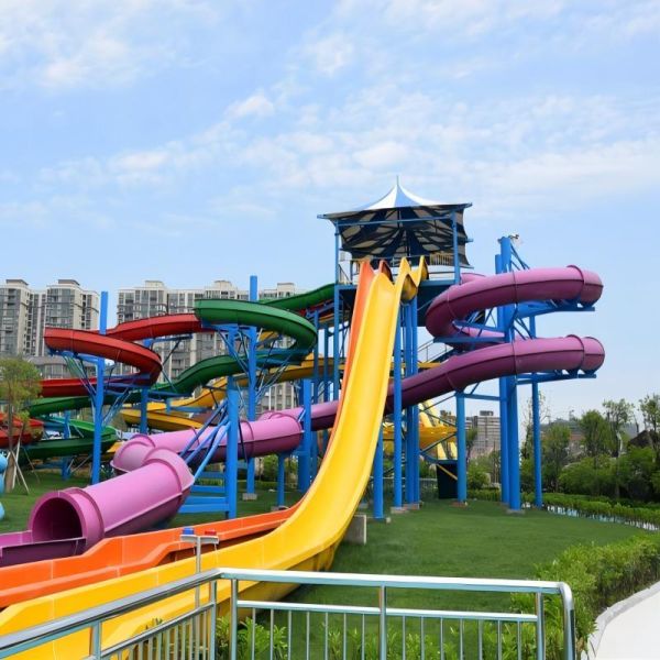 Double Spiral Small High Speed Combo Water Slide in Aqua Park