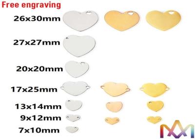 Encantos coloridos de gravação 10MM livres da joia das etiquetas DIY de 8MM SS