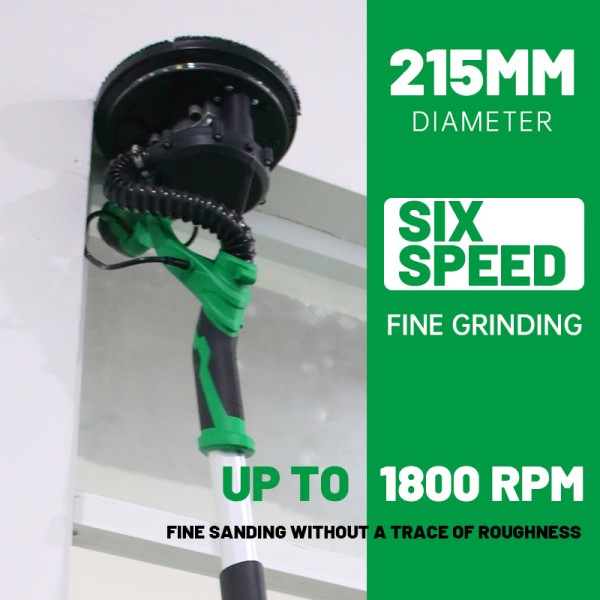 255MM Dustless Wall Sander 220V EU UK Plug Drywall Grinding Machine with Vacuum System