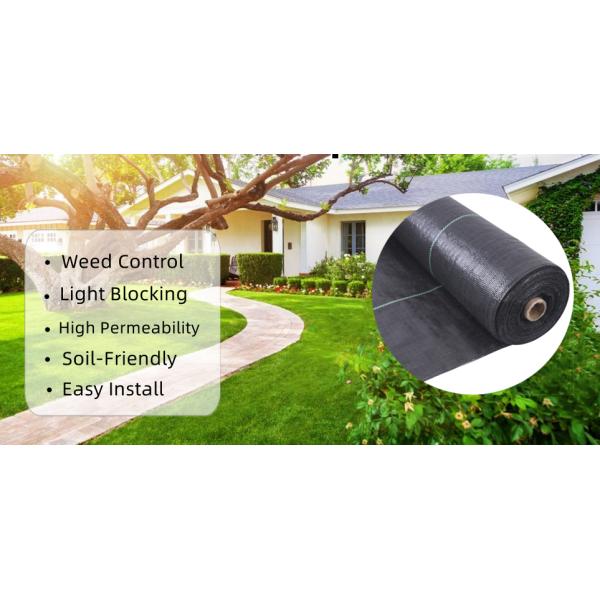 6 x 33 feet Sheet Woven Weed Control Fabric - Stabilized Black Heavy Duty 3 oz/yd² Landscape Ground Cover Membrane
