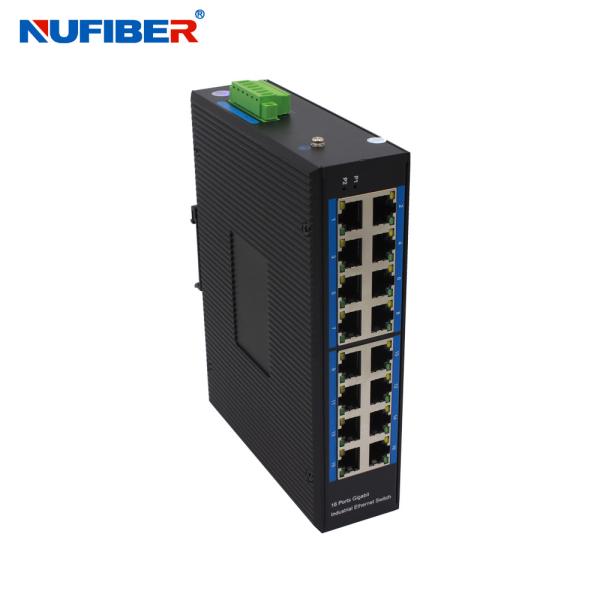 Industrial POE Ethernet Switch 16x10/100Base-T Din Rail Mount Gigabit 16 Ports POE Switch DC52V
