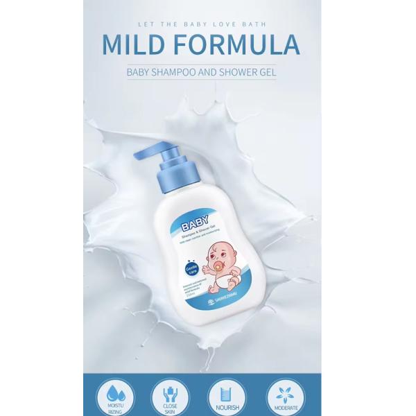 Natural Bebê Crianças Cuidados corporais Banho corporal limpo Shampoo de lavagem corporal do bebê 2 em 1