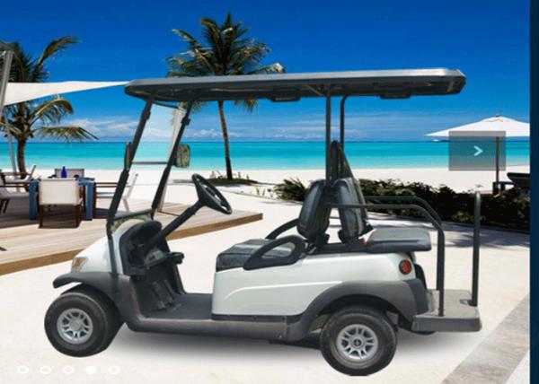 White 4 Seater Battery Powered Car Sightseeing Electric Vehicle With DC Motor