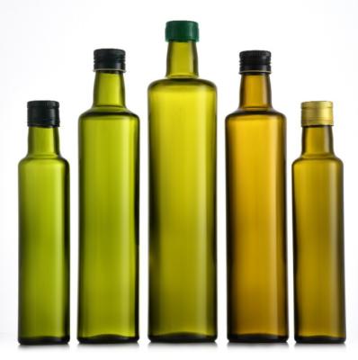 Collar Material Glass Dark Green Square Bottles 250ml 500ml 700ml for Cooking Olive Oil
