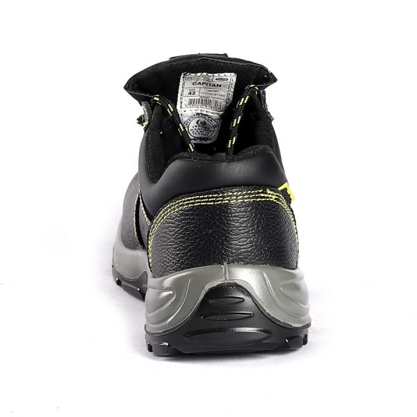 Черная стальная нога кожаная сетка Обувь Шнурки / Противоскользящие PU подошвы мужские ботинки безопасности