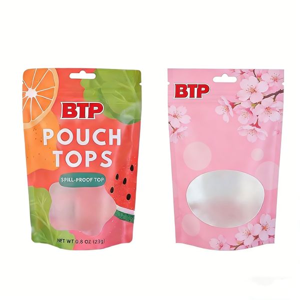 Custom Disposable Food-Grade Snack Bags Hang Hole Clear Window Moistureproof Stand-Up Zipper for Freshness Lock Hot Stamping