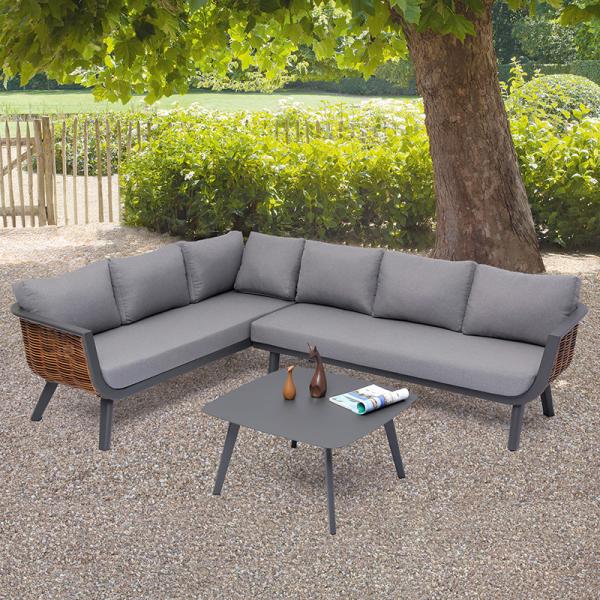 Conjunto de móveis de jardim de rotão PE