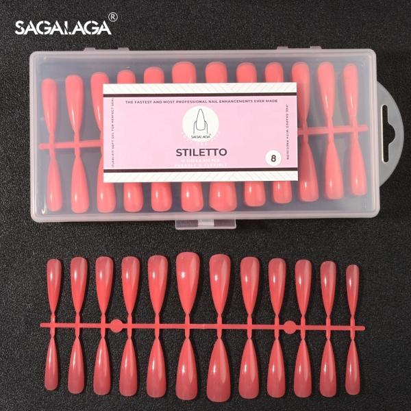 100% ABS Custom 240 PCS Ballerina Pure Color Matte Full Cover False Nails Tips Full Cover Press on Soft Gel Nail Tips