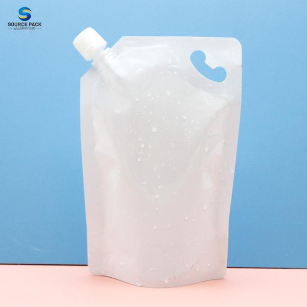 Durable Flexible Leak Proof Stand Up Pouches With Spout Top And Screw Cap