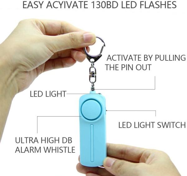 ABS Personal Safety Alarm Keychain With Distress Whistle KW84 Tactical Anti Wolf Pen