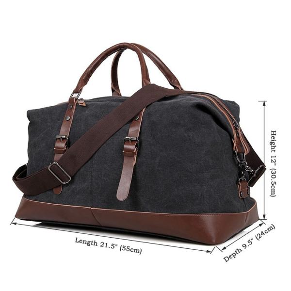 Large Grey Canvas Mens Luggage Duffel Bags For Outdoor 21.5