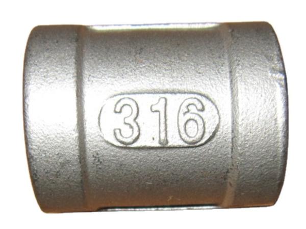 150lbs 1/2 1/4 Bsp Stainless Steel Pipe Fittings Female Threaded Equal Coupling Socket Banded