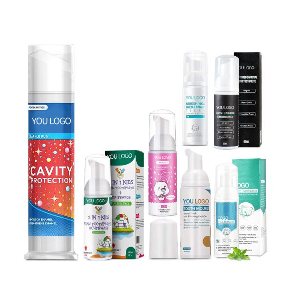 Custom Private Label Natural Teeth Whitening Mousse Foam Toothpaste