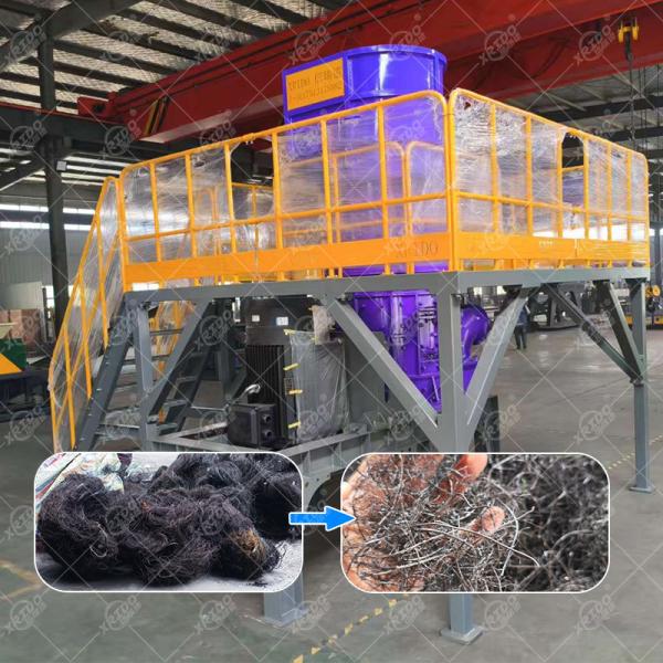 熱分解タイヤワイヤー破砕ライン タイヤスチールワイヤー破砕機 廃スチール予備破砕機