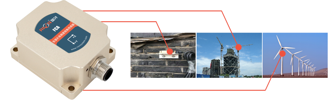FCA716/FCA726 High Accuracy Dual Axis MEMS Inclinometer Sensor with RS485 Output for Structural Monitoring
