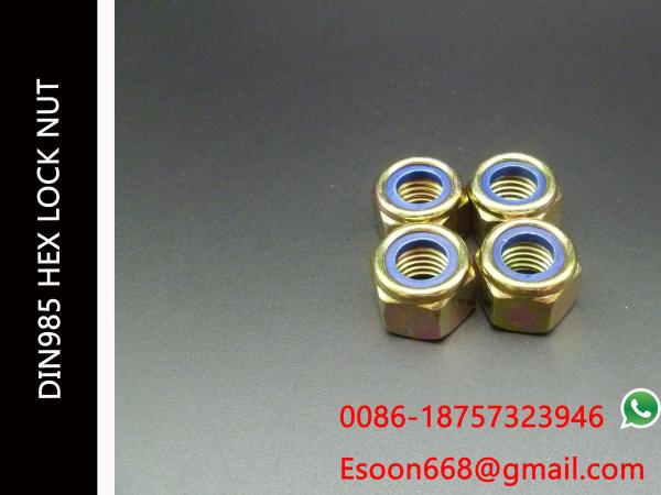 M12-1.25/M12-1.5/M12-1.75 DIN 985 Class 8 Zinc Finish Steel Nylon Insert Lock Nut