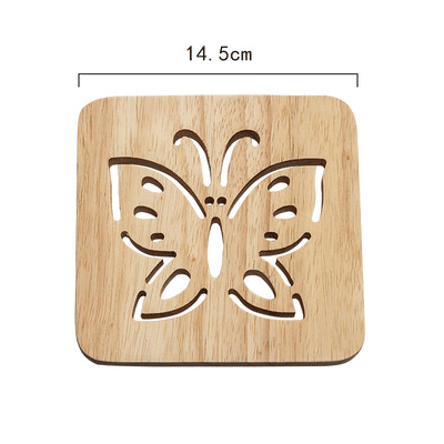 Square Round Tree Trivets Holder Luxury Design Style Wooden Heat Resistant Pads