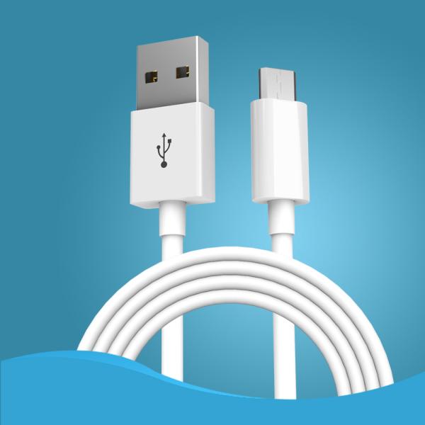 1M TPE Micro Usb Charging Lead White Color For Android Data Sync Charging Cable
