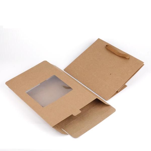 Boîtes cadeaux en papier kraft ouvertes à la fenêtre pour l'emballage du thé Boîtes clés Boîtes en papier personnalisées