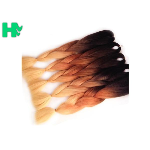 Ombre Natural Synthetic Braided Hair Pieces Afro Wave Tangle Free