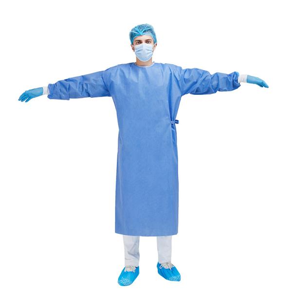 CE Waterproof Sterile Sms Fabric Gown Quick Dry Nontoxic