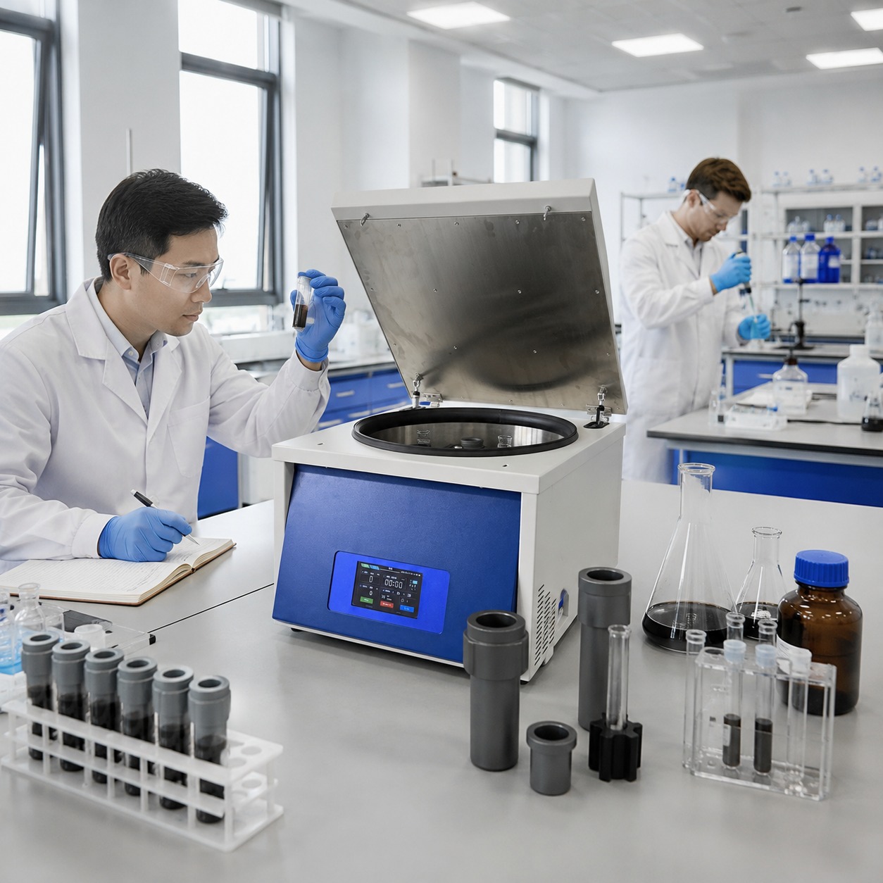 Cenlee Heated Oil Test Centrifuge with Temperature Control Room Temp to 80C for Petroleum Refinery Research Laboratory 4000rpm
