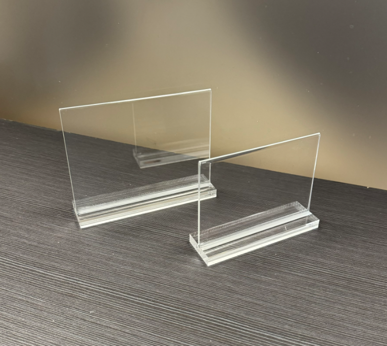 Customize Double Sided Acrylic Holder Display Strong Advertising Table Deck Card Restaurant Transparent Crystal