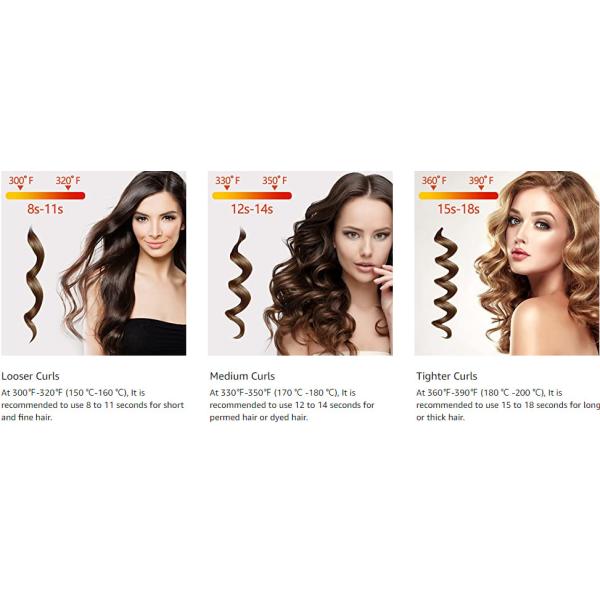 LED Display Automatic Turning Curling Iron , Ceramic Portable Usb Hair Curler