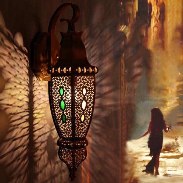 LED imperméable à l'eau Noir Vintage Lumière murale en cuivre Style arabe musulman