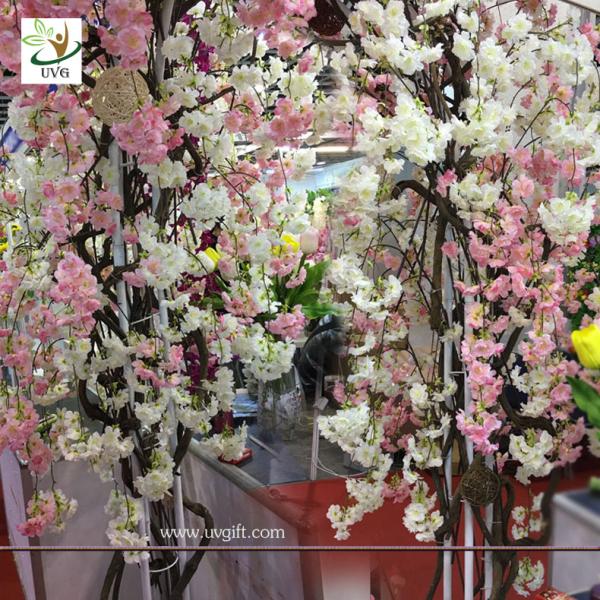 UVG CHR129 pink fake cherry blossom tree decorative branches for wedding table decoration