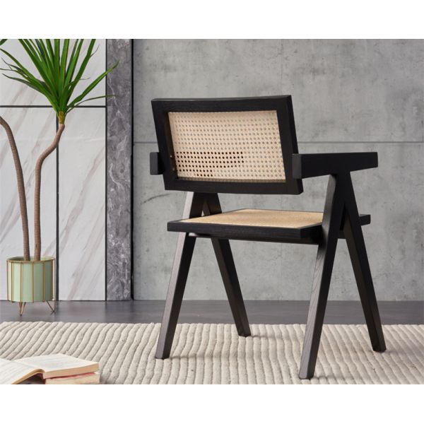 Nordic Classic Solid Wooden Chair Home Interior Dining Room  Restaurant Rattan Dining Chairs
