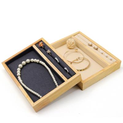 Plateau pour le support d'affichage de bijoux en bois massif multifonctionnel