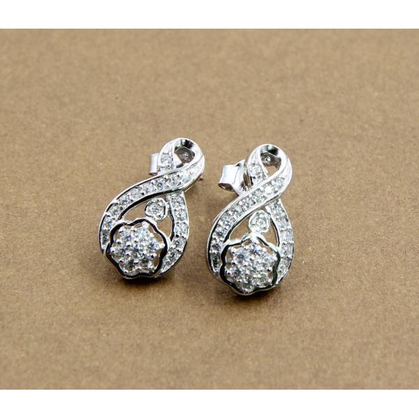 DIY Jewelry Silver Earrings Sterling CZ Hypoallergenic With CZ Accents Drop Earring Stud AAA CZ Cute Sterling Silver