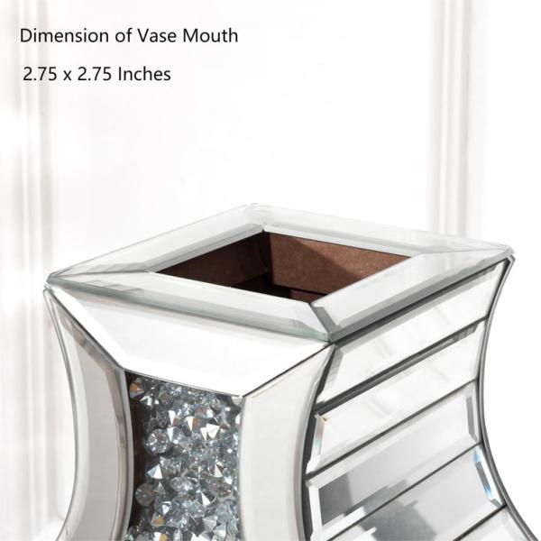 Home Decoration Mirrored Furniture Tall Floor Vase Clear Glass Crystal For Wedding