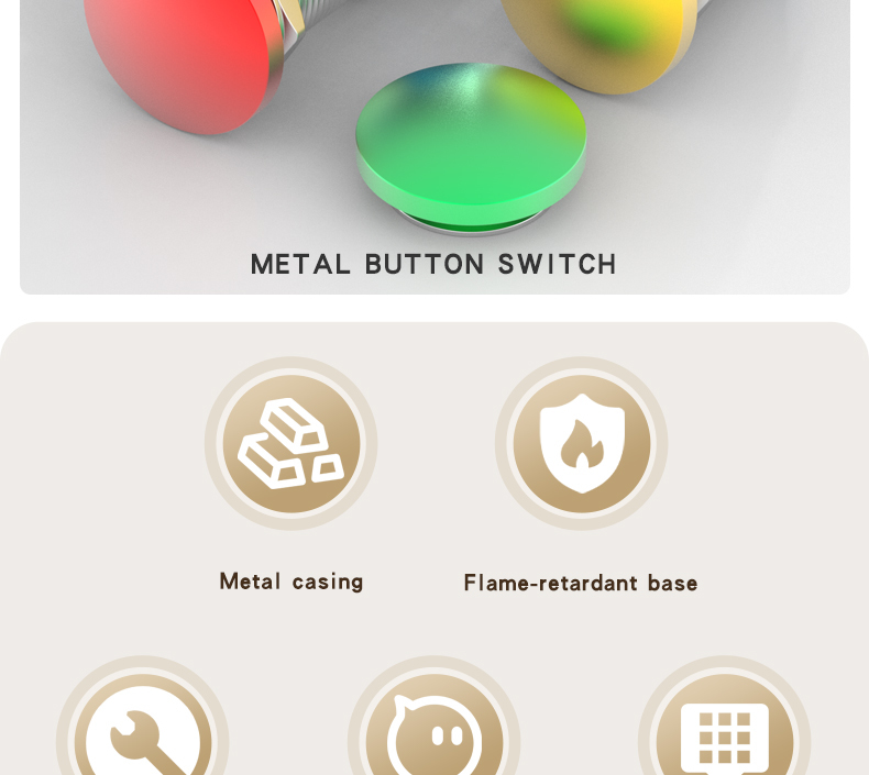 12mm self-locking mushroom head button switch NO normally open and closed momentary reset press-type red start small button