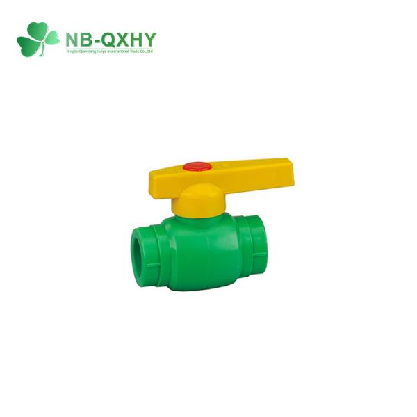 Válvula de esfera de água de tubulação PPR verde/branco para personalização e sistema de canalização