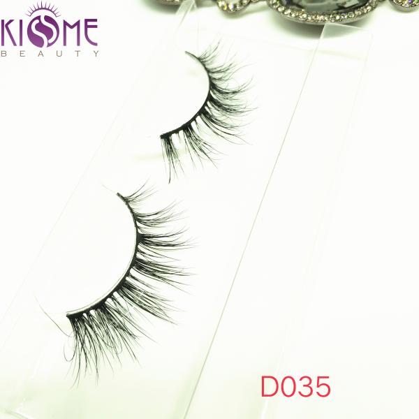 Cruelty Free Fashion Natural Mink Eyelashes Black Band 0.01~0.15 Mm Thickness D035