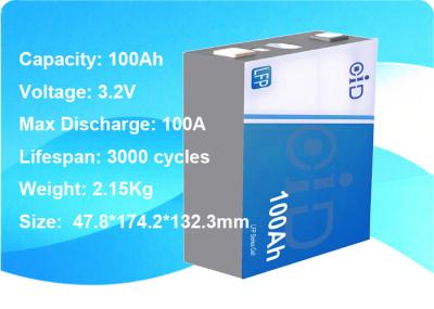 GL100AH 3.2V 100Ah 1.0C 3000 cycles lithium solar battery