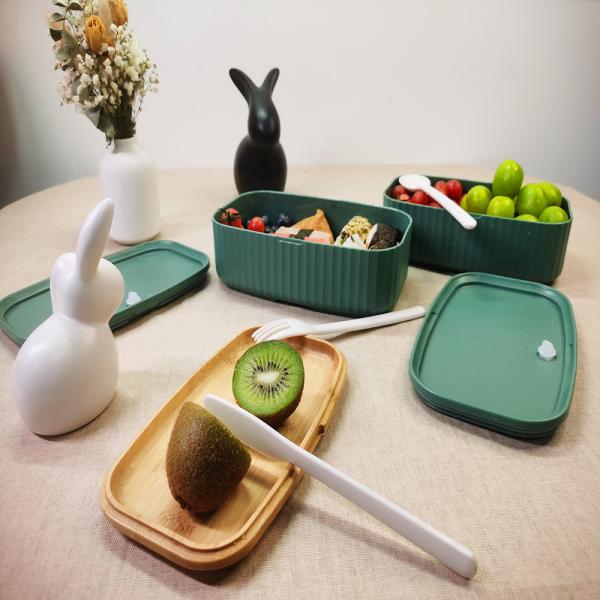 Food Kid-Friendly Yum Bento Lunch Box with Modern Curry and Picnic Double-Layer Bamboo Lid