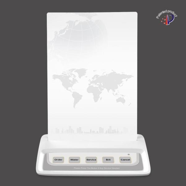 menu holder waiter call button for restaurants service/bill/cancel other key name customizable support customer logo