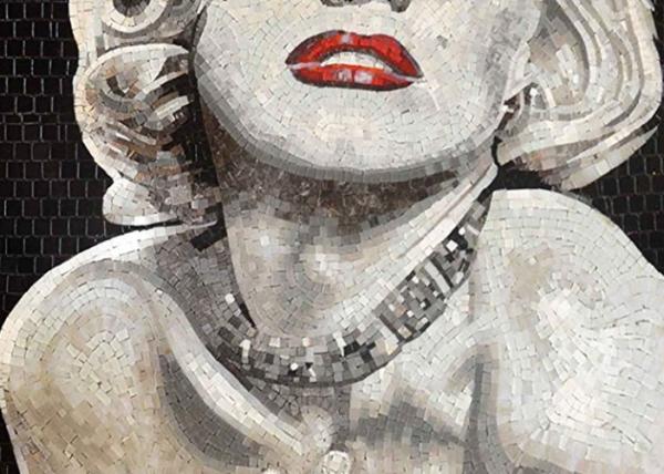 Handmade Marilyn Monroe Mosaic Art Patterns Glass Mosaic Tile Art Mirror For Wall Painting